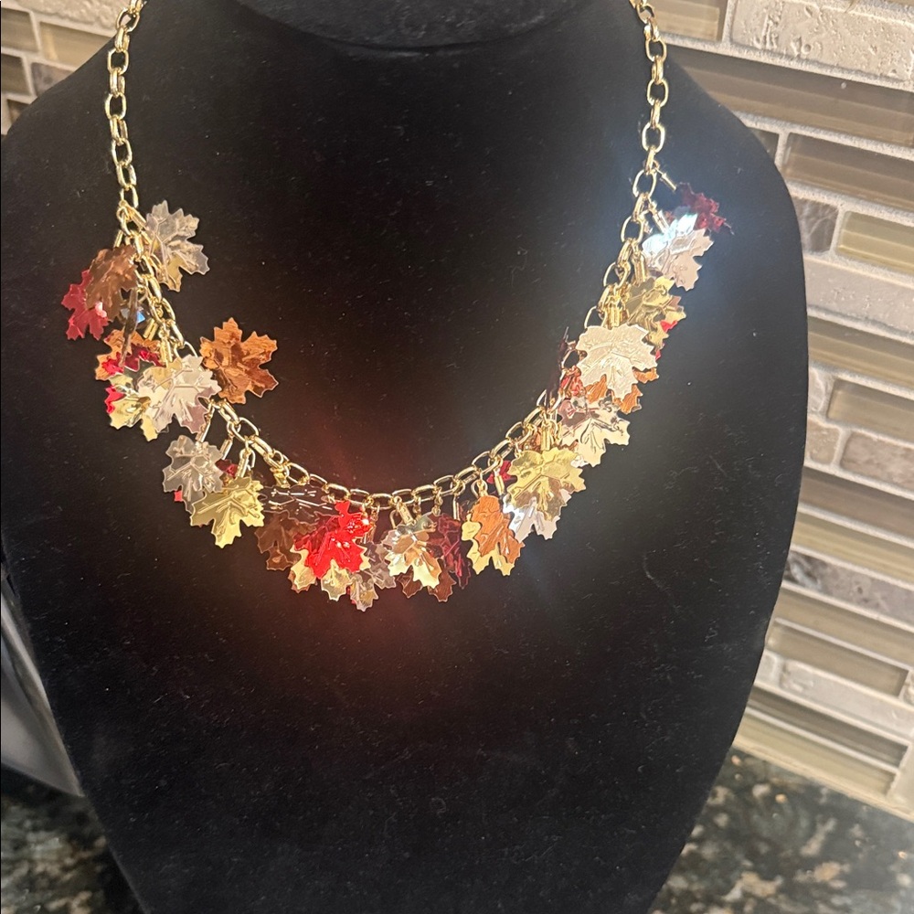 Autumn Leaf Charm Necklace - Picture 3 of 3